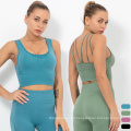 Sexy Workout Clothes Seamless Plain Yoga Wear With Logo Two Pieces Autumn Crop High Waist Yoga Set For Ladies